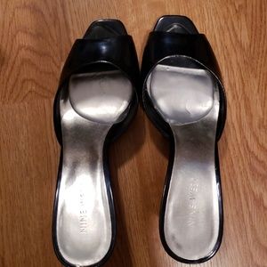Nine West slip on sandals navy blue 6.5